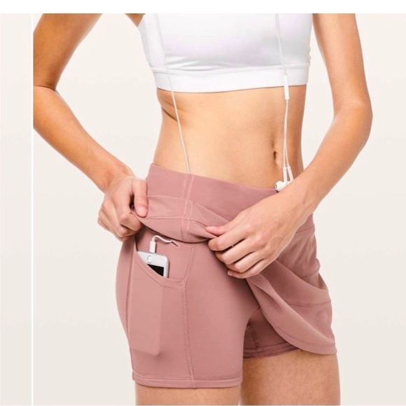 Lululemon Pace Rival Mid-Rise Skirt Size 6 Pockets Pink Taupe, Run Golf Tennis - Picture 2 of 15
